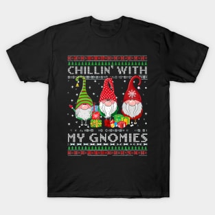 chillin with my gnomes christmas T-Shirt